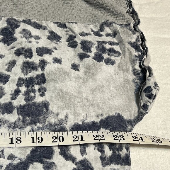 Lungo L’Arno 100% Linen Top Blouse 1X Made in Italy Gray Abstract Print - Picture 7 of 8